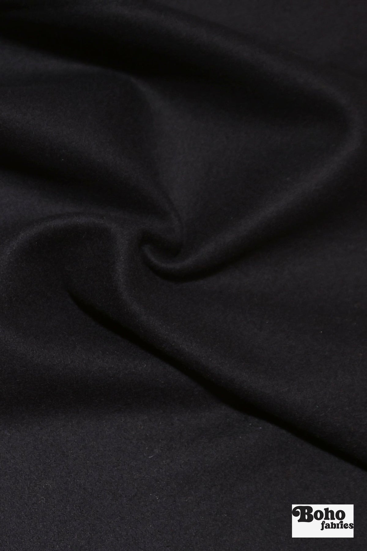 Midnight Navy Wool Coating Woven Fabric - Boho Fabrics - Wool Coating, Woven