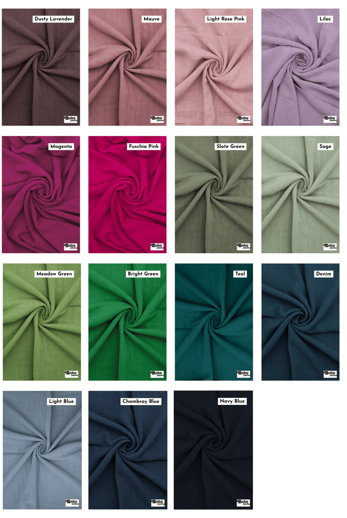 Midweight Textured, Rayon Linen Blend Woven Fabric | 210 GSM | 29 Colors - Boho Fabrics - Linen, Woven