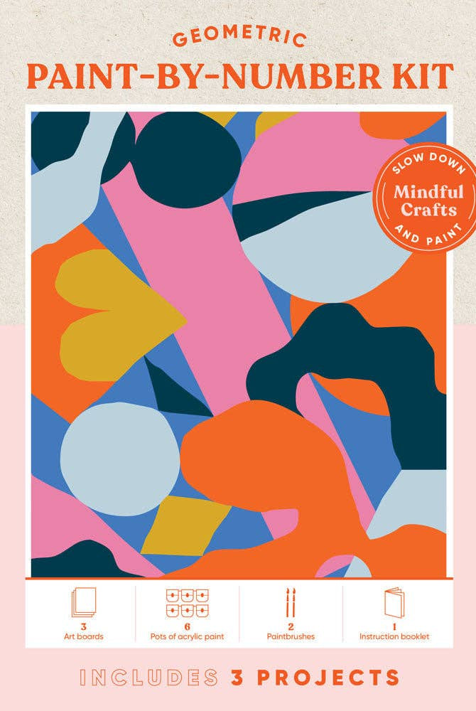 Mindful Crafts: Geometric Paint - by - Number Kit (Pre - Order) - Boho Fabrics -
