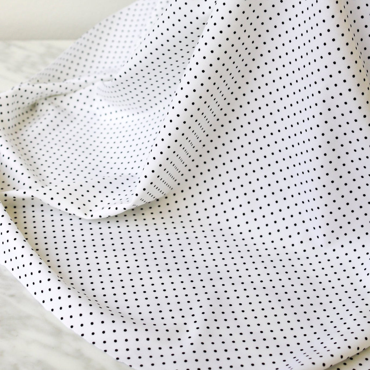 White/Black Polka dots Blend Novelty Fabric