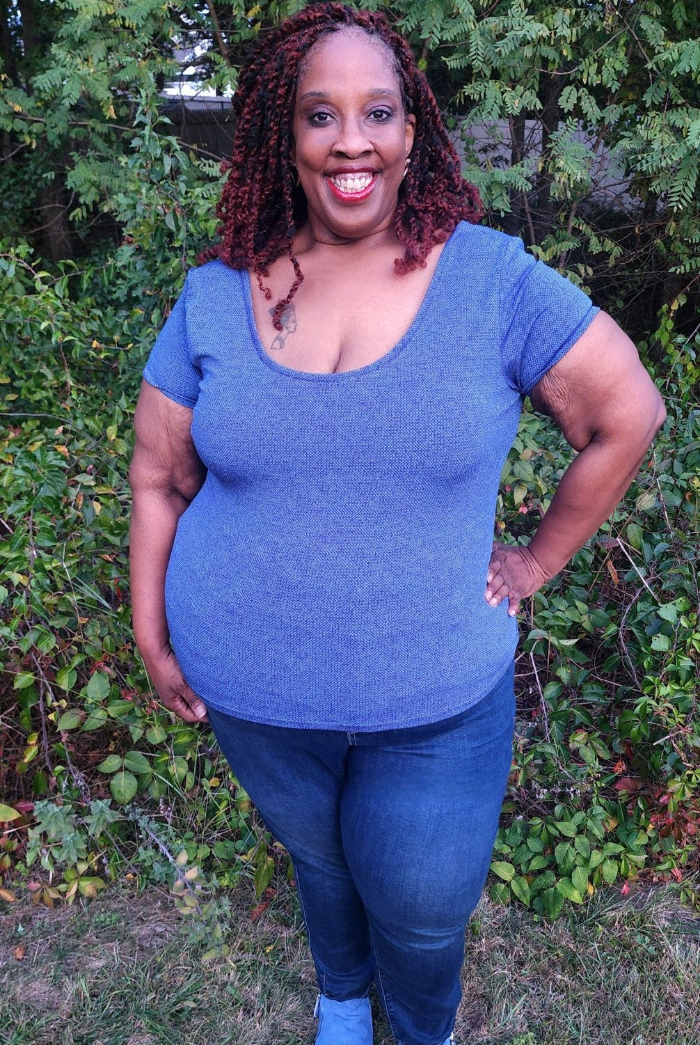 Mini Mosaics, Blue Athletic Knit Fabric - Boho Fabrics - Athletic Knit Fabric