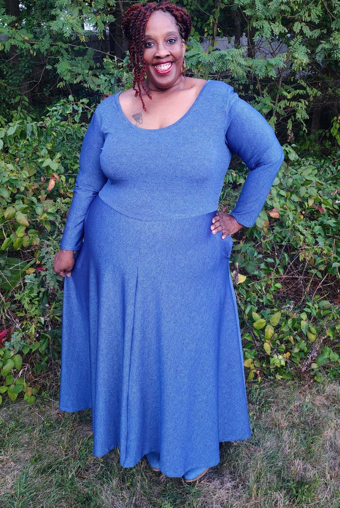 Mini Mosaics, Blue Athletic Knit Fabric - Boho Fabrics - Athletic Knit Fabric