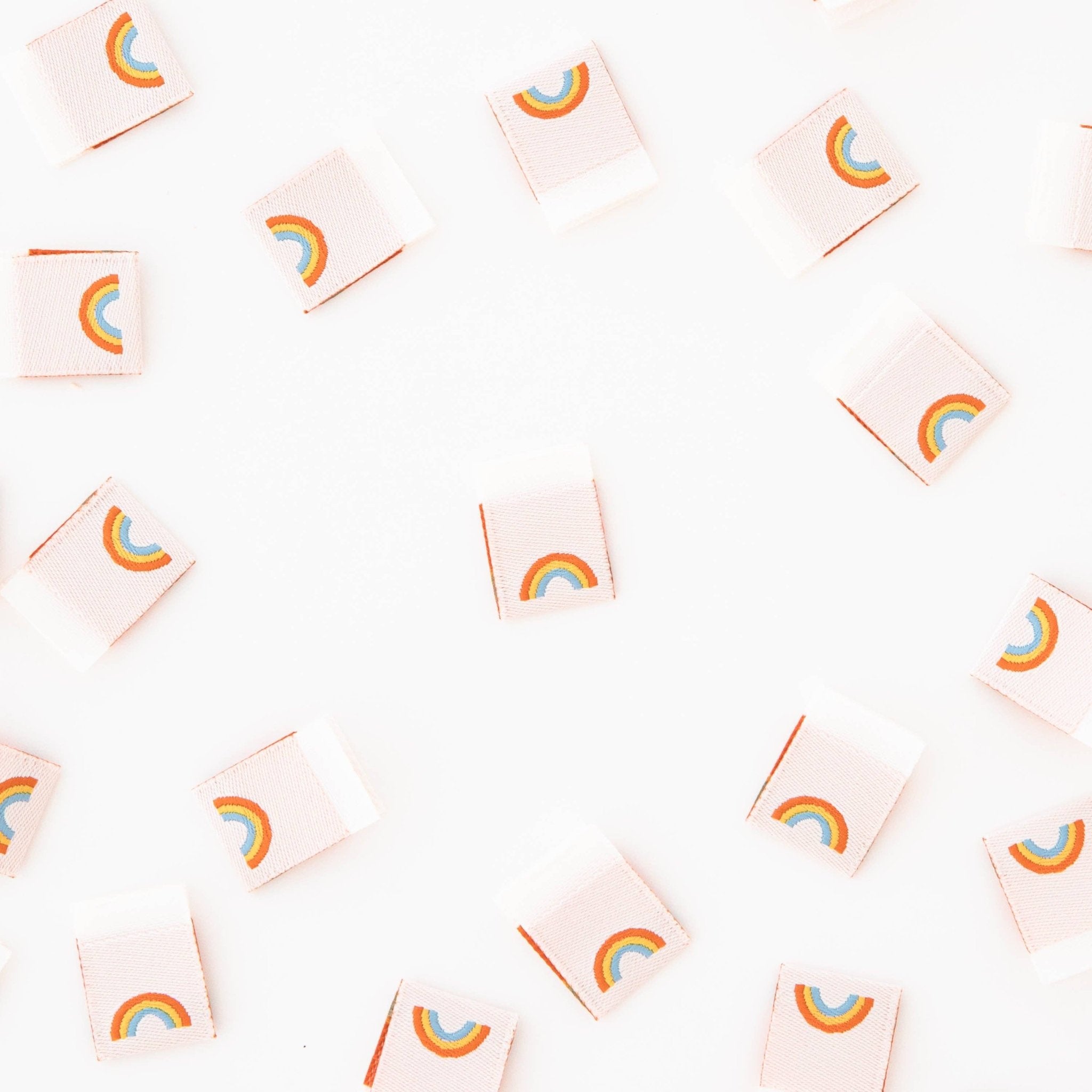 Mini Rainbow Woven Sewing and Quilting Labels for Kids - Boho Fabrics -