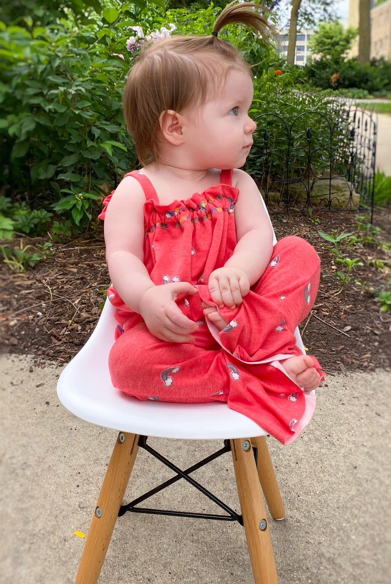 Mini Rainbows on Red, French Terry Knit Print. FTP - 320 - RED - Boho Fabrics - French Terry Prints, Knit Fabric