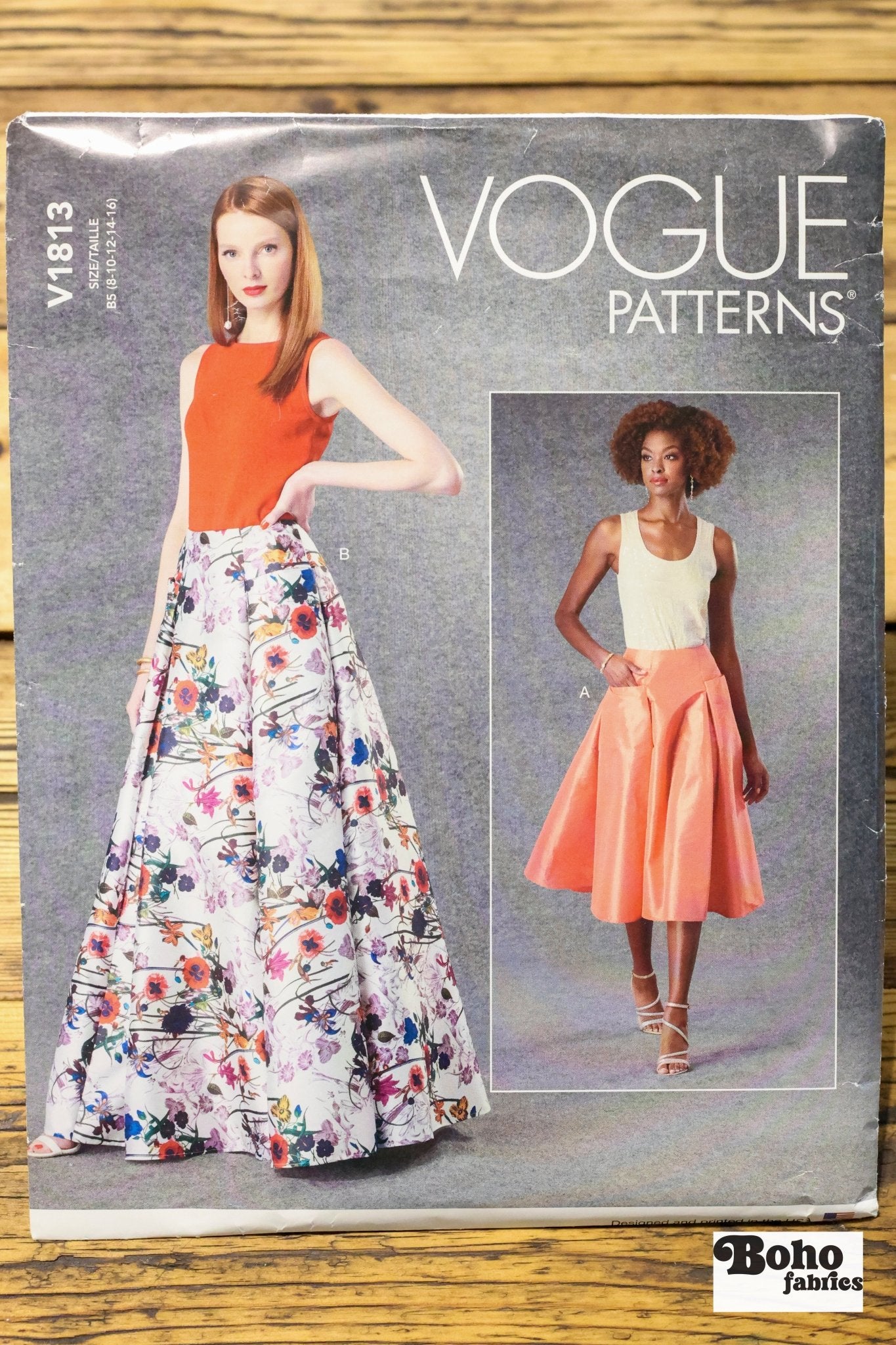 Misses Skirt. V1813, New Vogue Pattern - Boho Fabrics - Sewing Patterns