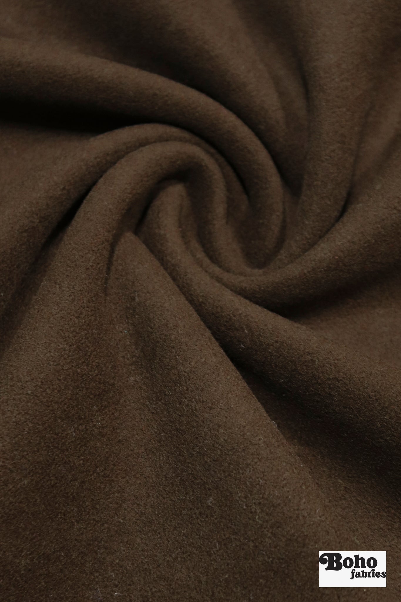 Mocha Brown Italian Wool Coating Fabric - Boho Fabrics - Wool Coating, Woven