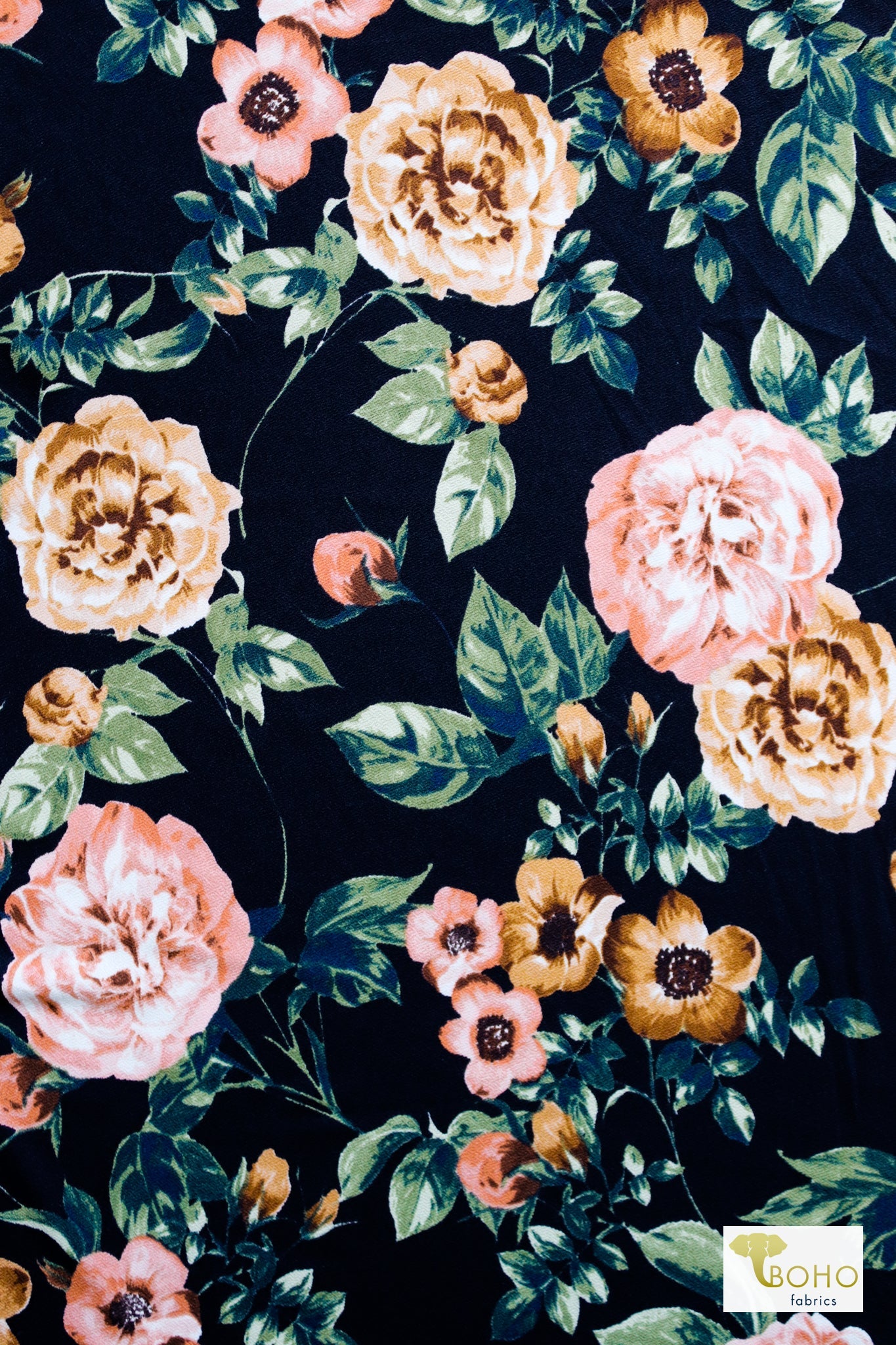 Moonlight Garden, ITY Crepe Knit - Boho Fabrics