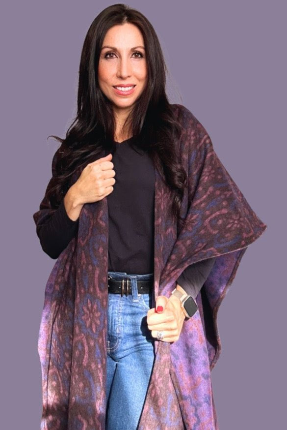 Mosaic Blue Tapestry. Felted Wool, Double Sided. Woven Fabric - Boho Fabrics - Quilted, Woven