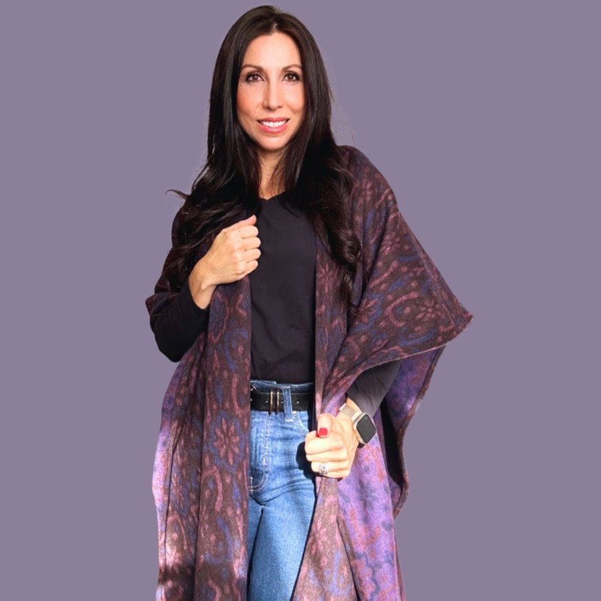 Mosaic Blue Tapestry. Felted Wool, Double Sided. Woven Fabric - Boho Fabrics - Quilted, Woven