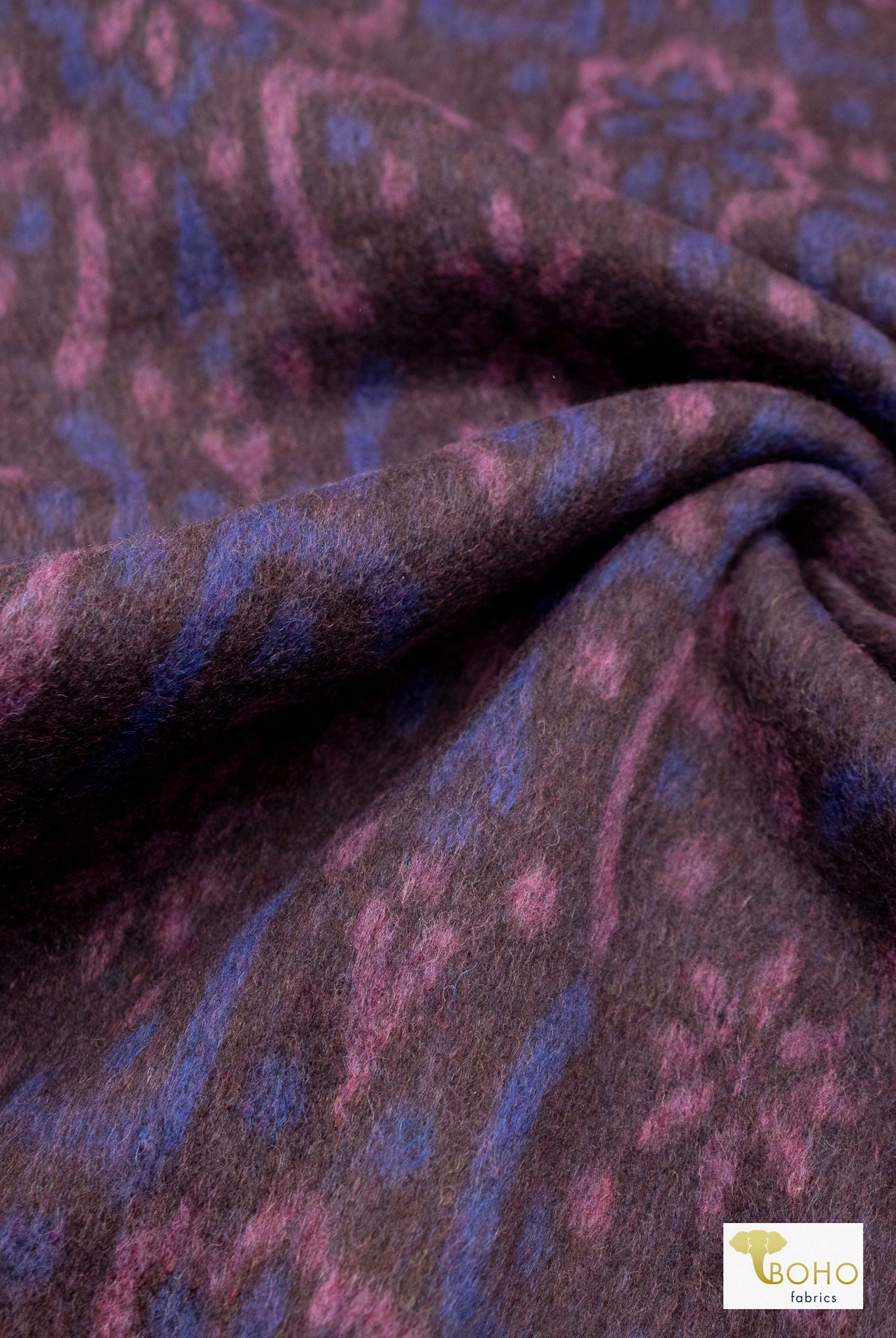 Mosaic Blue Tapestry. Felted Wool, Double Sided. Woven Fabric - Boho Fabrics - Quilted, Woven