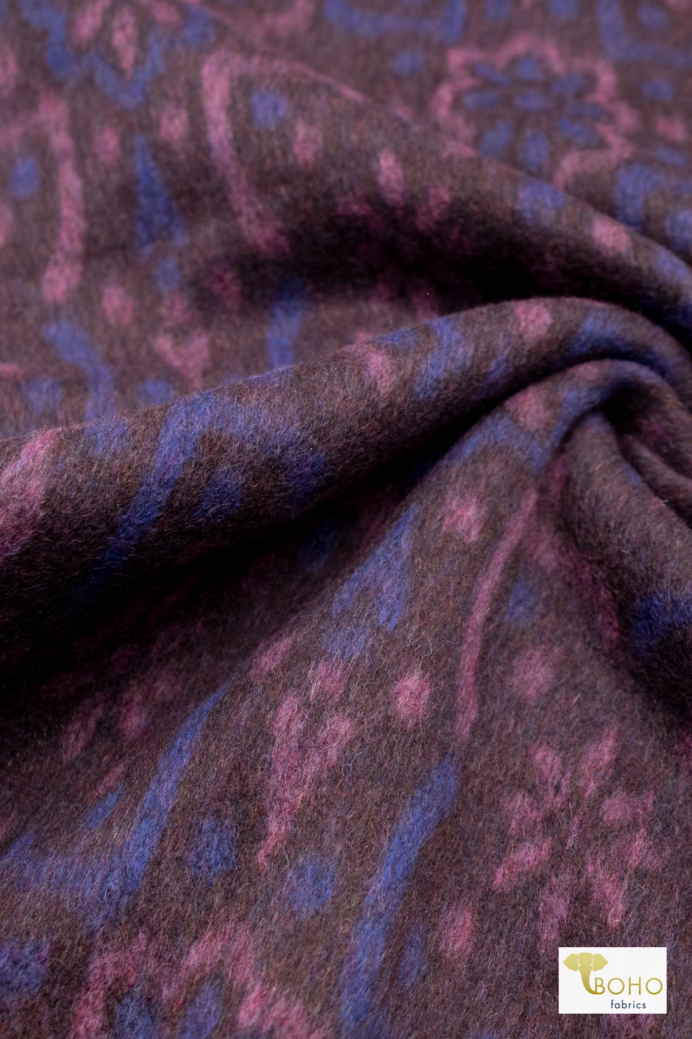 Mosaic Blue Tapestry. Felted Wool, Double Sided. Woven Fabric - Boho Fabrics - Quilted, Woven