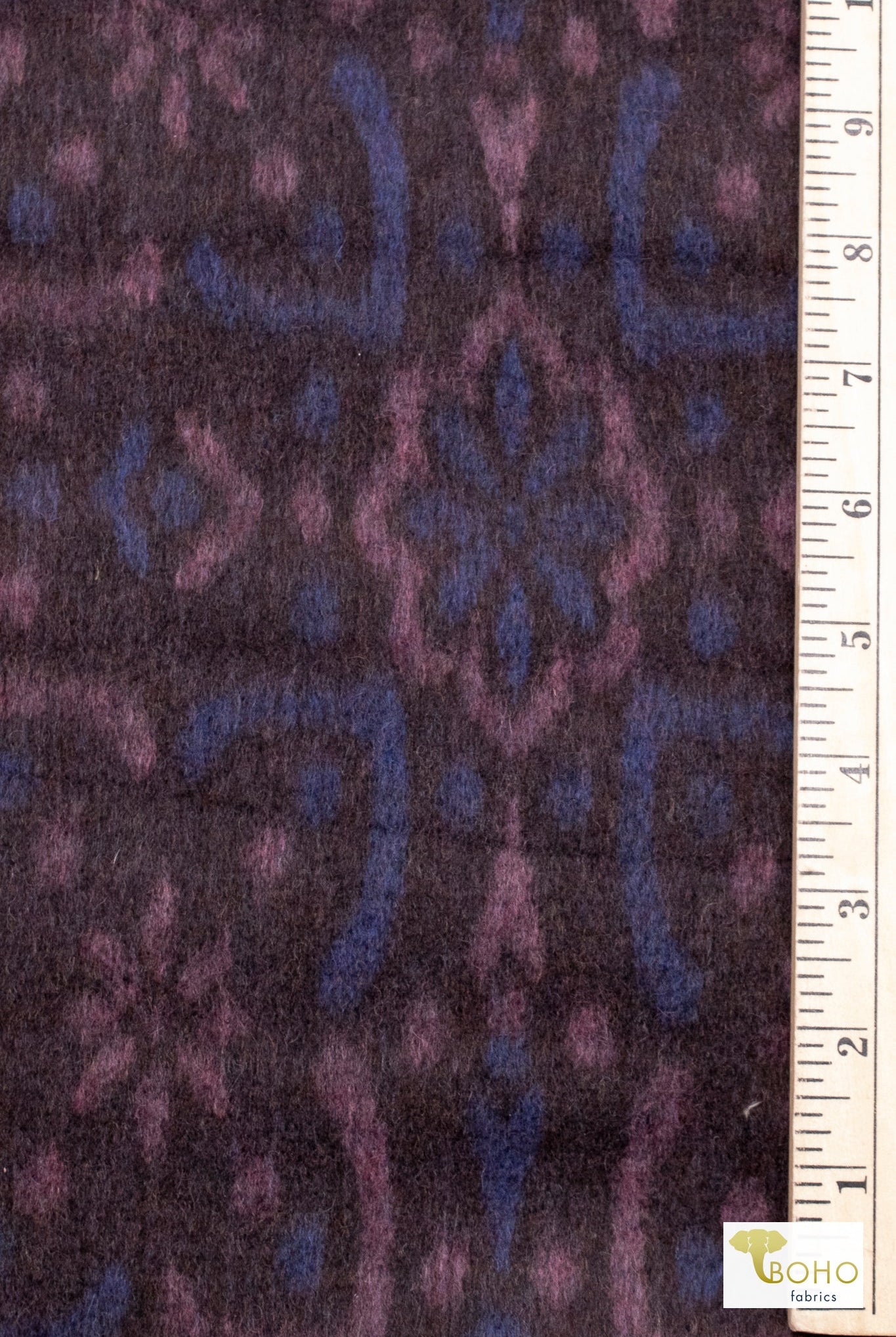 Mosaic Blue Tapestry. Felted Wool, Double Sided. Woven Fabric - Boho Fabrics - Quilted, Woven