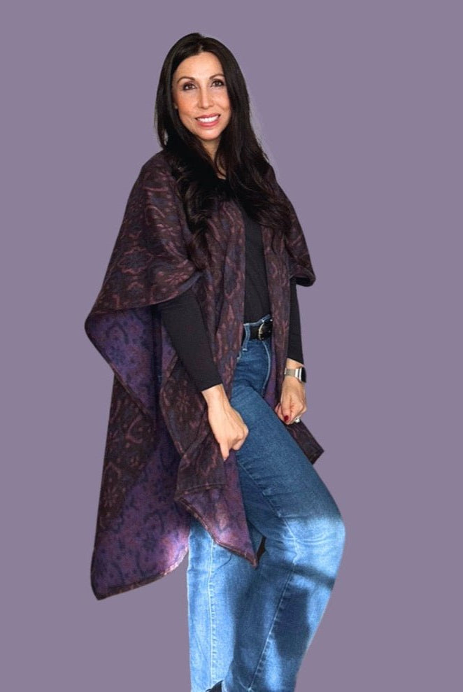 Mosaic Blue Tapestry. Felted Wool, Double Sided. Woven Fabric - Boho Fabrics - Quilted, Woven