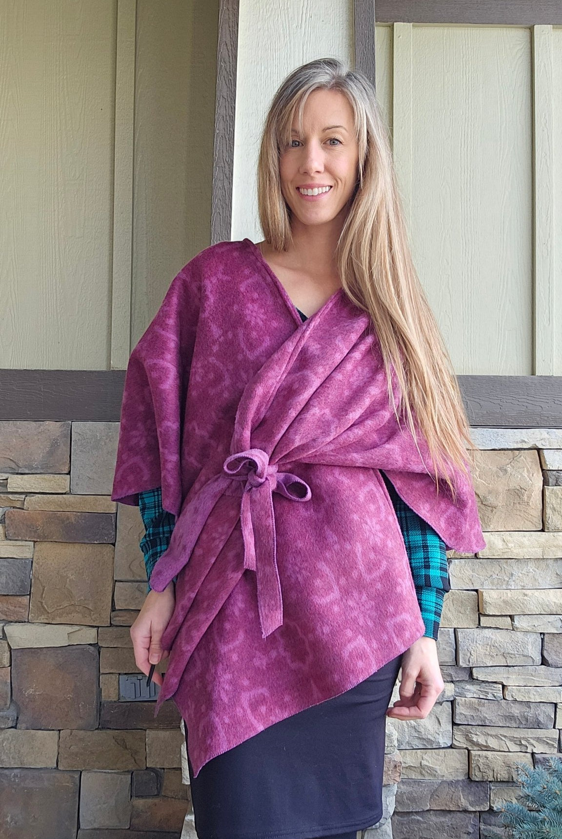 Mosaic Plum Tapestry. Felted Wool, Double Sided. Woven Fabric - Boho Fabrics - Quilted, Woven