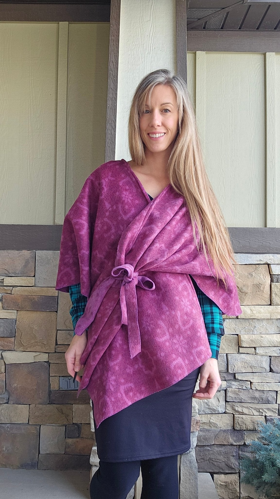 Mosaic Plum Tapestry. Felted Wool, Double Sided. Woven Fabric - Boho Fabrics - Quilted, Woven