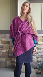 Mosaic Plum Tapestry. Felted Wool, Double Sided. Woven Fabric - Boho Fabrics - Quilted, Woven