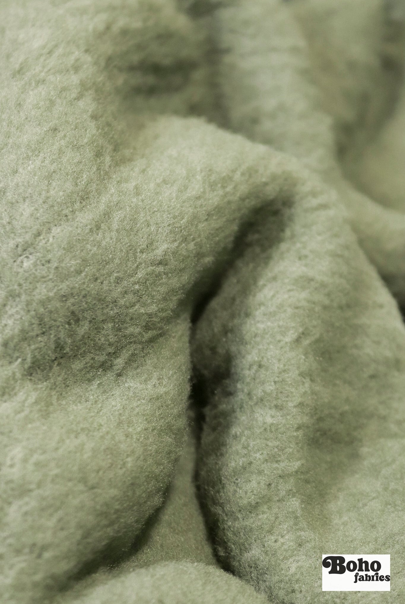 Moss Green, High Loft Grid Fleece Fabric by Polartec, featuring Recycled Polyester. *2nds* - Boho Fabrics - Performance Fabrics