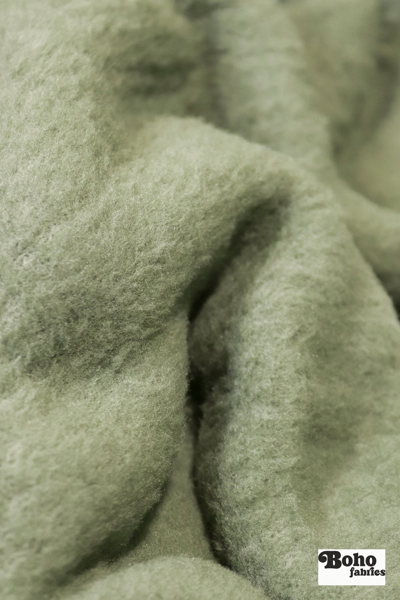 Moss Green, High Loft Grid Fleece Fabric by Polartec, featuring Recycled Polyester. *2nds* - Boho Fabrics - Performance Fabrics