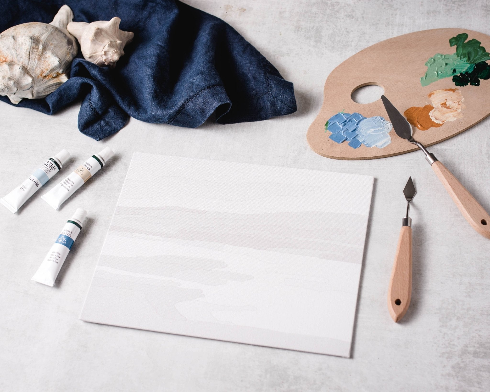 Mountain Valley palette knife painting kit - Boho Fabrics -