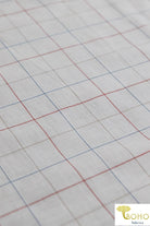 Multi Color Grid on White. Cotton Woven Fabric. WV-132 - Boho Fabrics