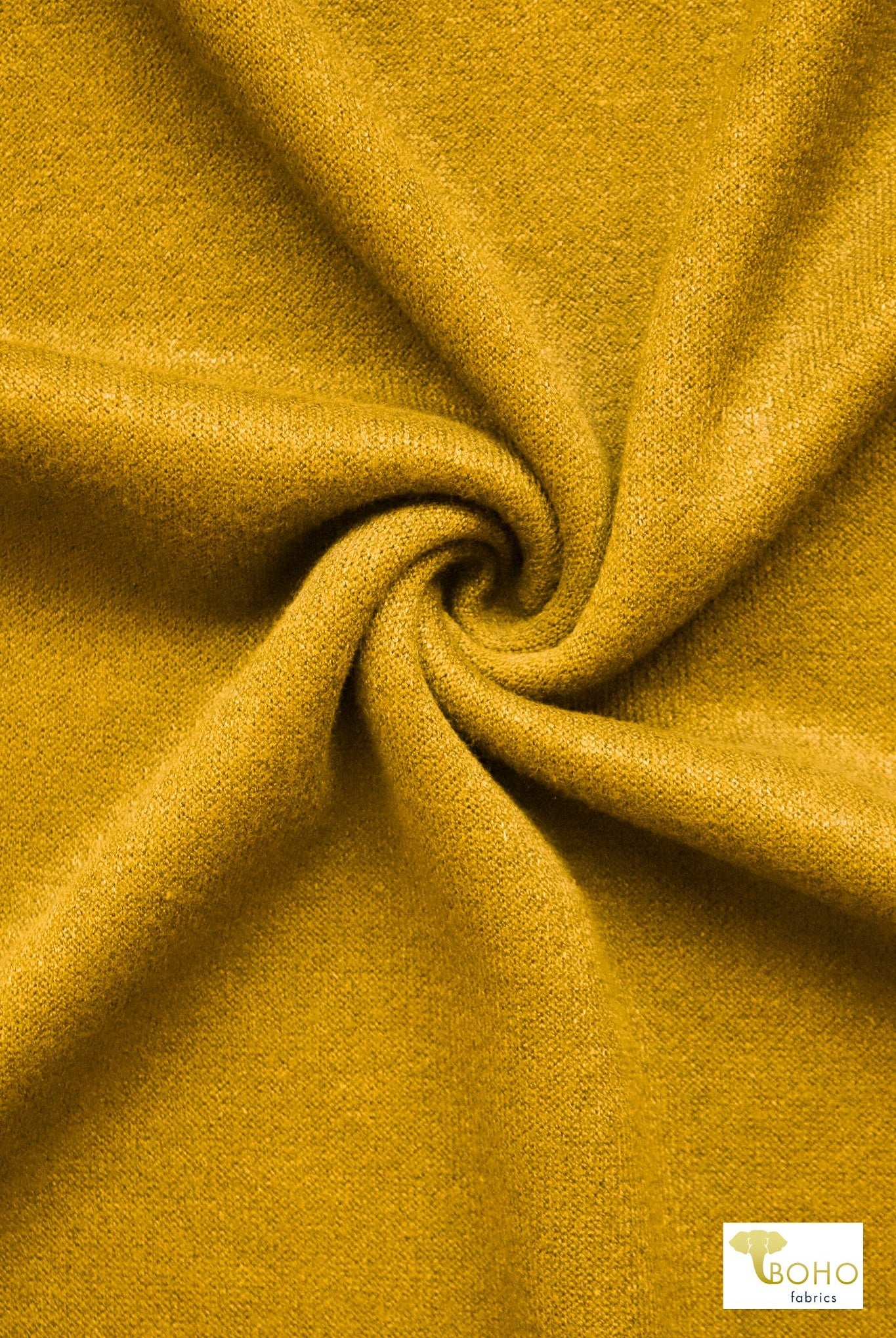Mustard Yellow, "Cashmere" Sweater Knit Fabric. (PRE - ORDER) - Boho Fabrics - Sweater Solids, Knit Fabric