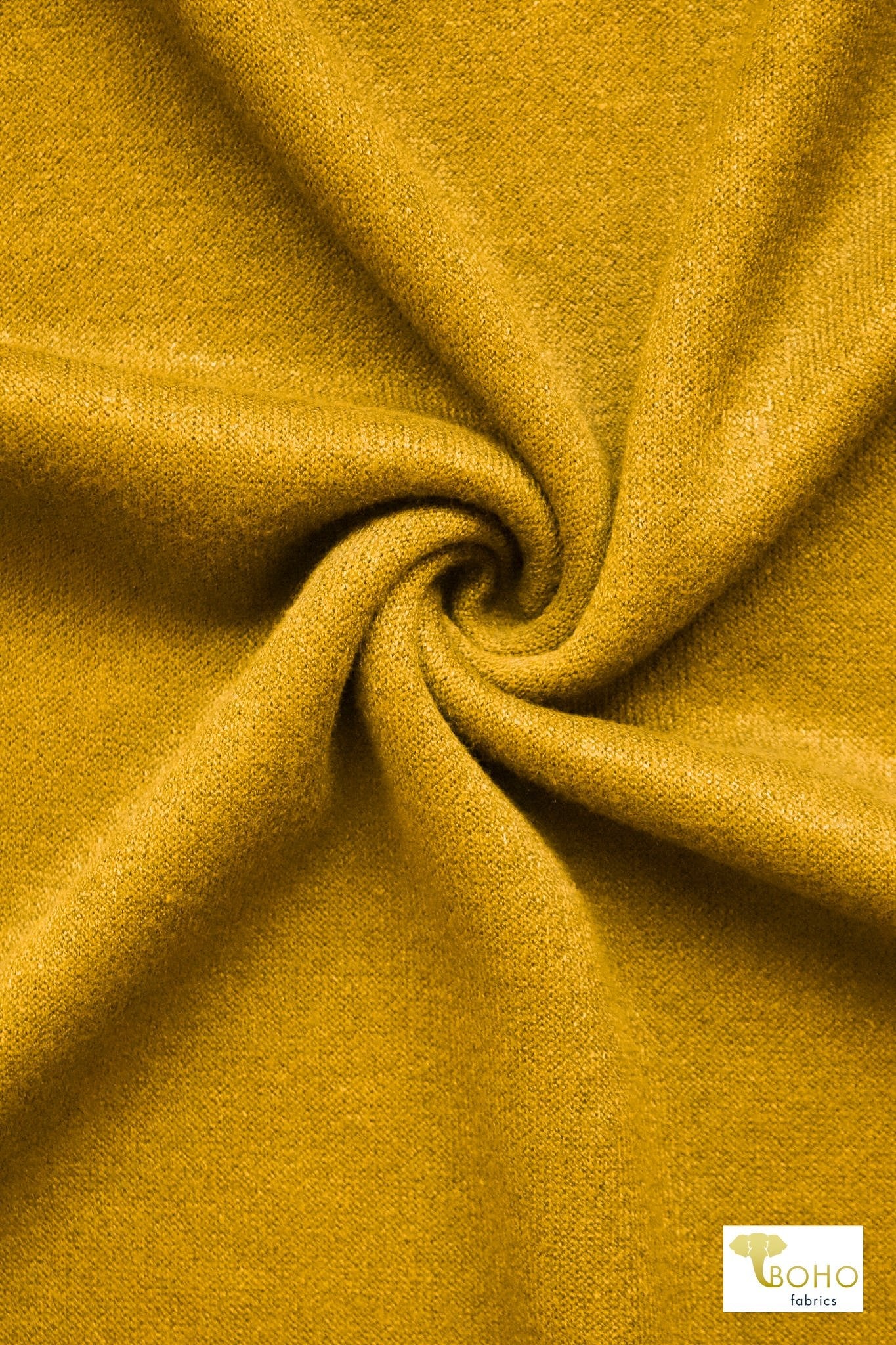 Mustard Yellow, "Cashmere" Sweater Knit Fabric. (PRE - ORDER) - Boho Fabrics - Sweater Solids, Knit Fabric