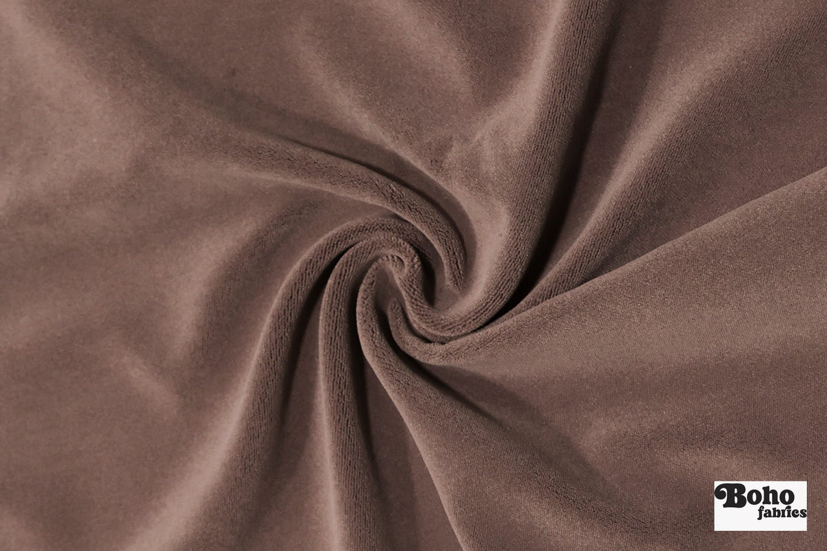Muted Mushroom Taupe, Velveteen Woven Fabric - Boho Fabrics - Home Dec. & Upholstery Fabric