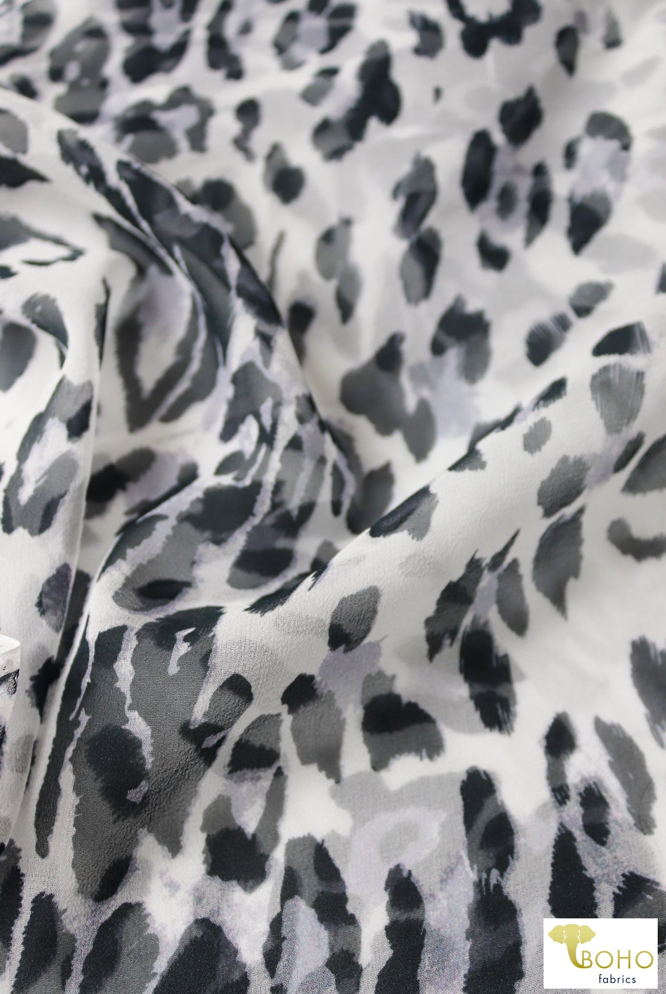 Mystic Leopard, Silk Chiffon Woven. SILK-132 - Boho Fabrics