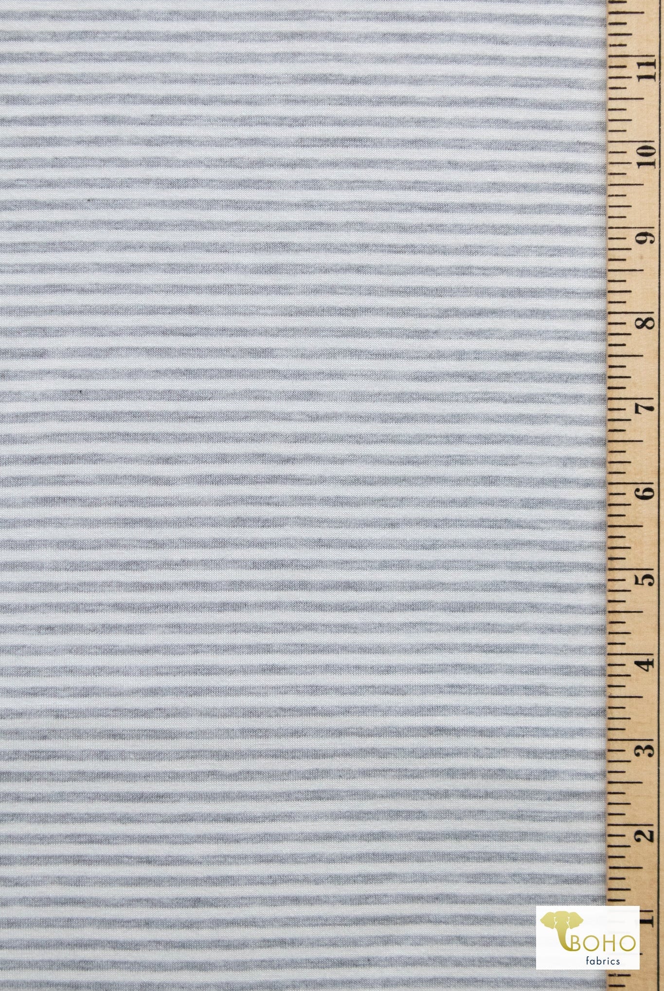 Narrow Gray Stripes, Rayon Spandex Knit Fabric - Boho Fabrics - Rayon Jersey Prints, Knit Fabric