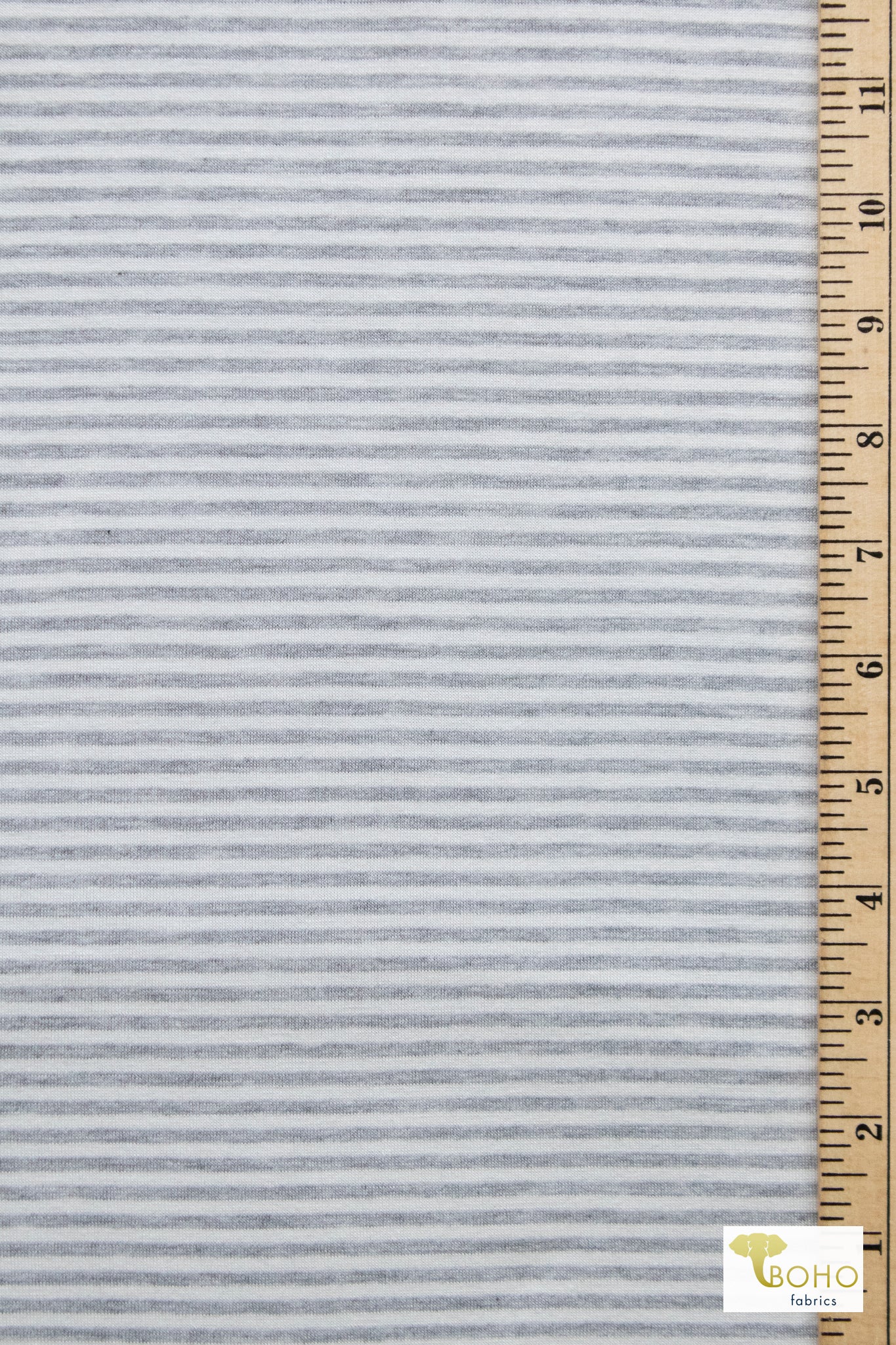 Narrow Gray Stripes, Rayon Spandex Knit Fabric - Boho Fabrics - Rayon Jersey Prints, Knit Fabric