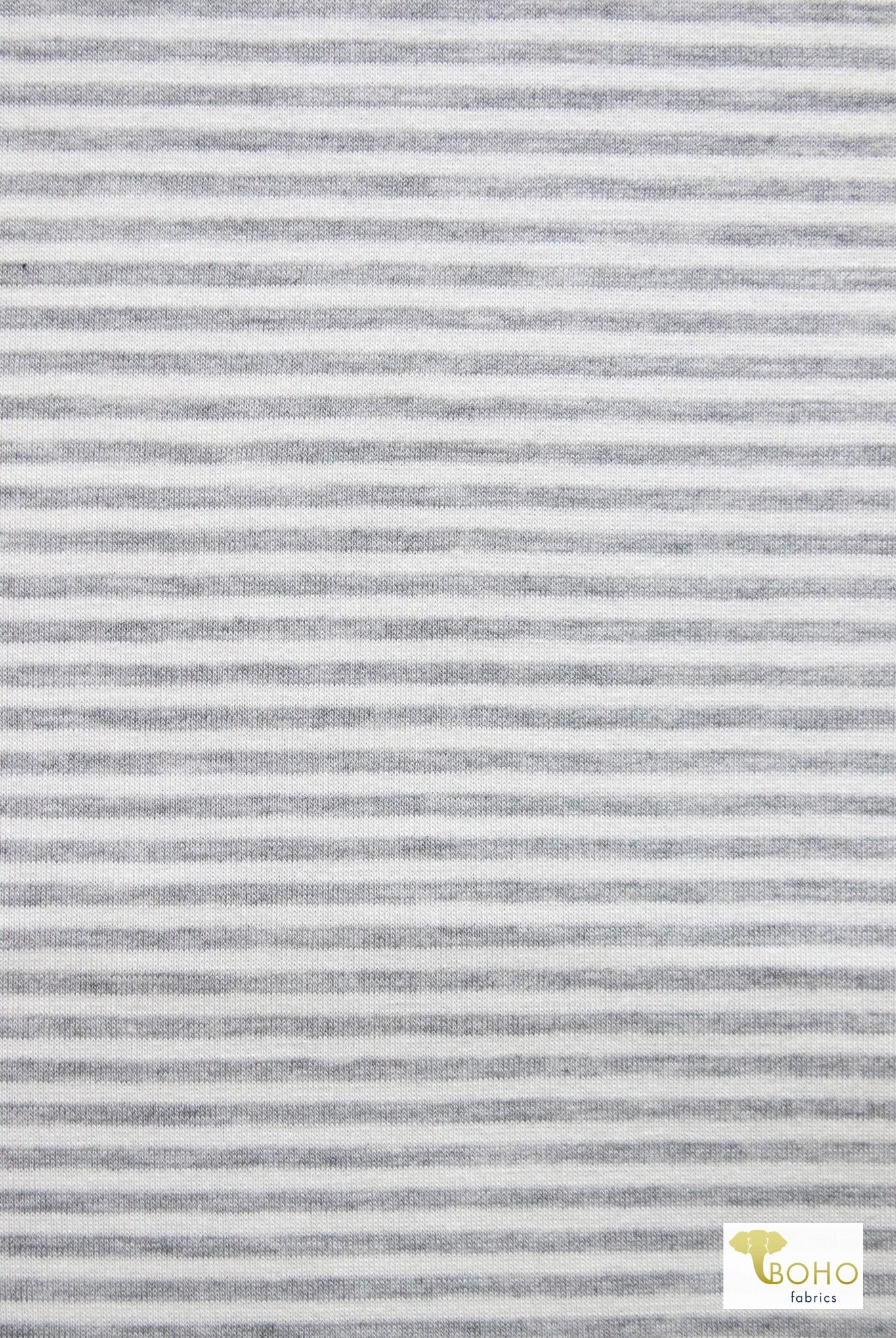Narrow Gray Stripes, Rayon Spandex Knit Fabric - Boho Fabrics - Rayon Jersey Prints, Knit Fabric