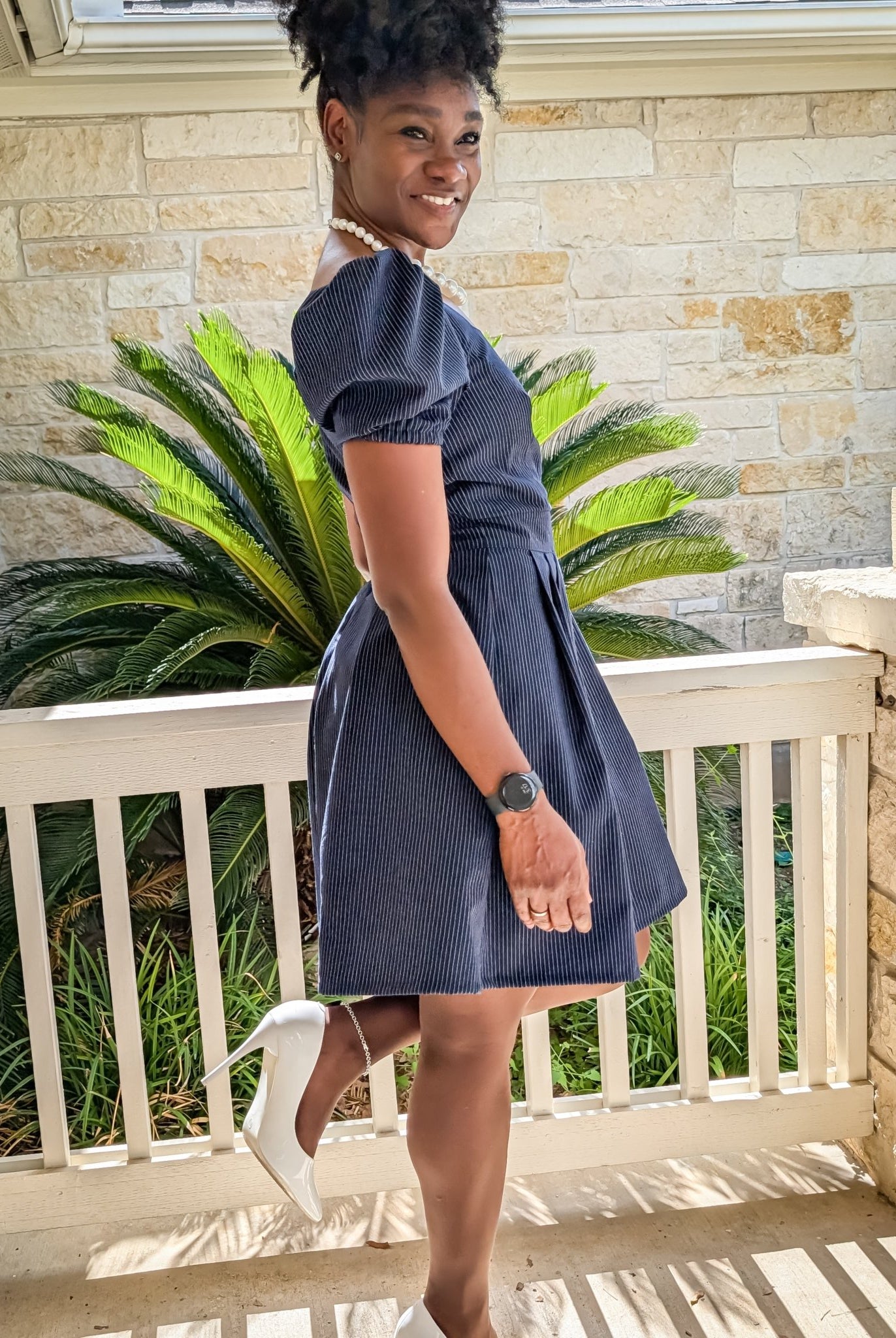 Narrow Navy Pinstripes - Boho Fabrics - Suiting, Woven Fabric