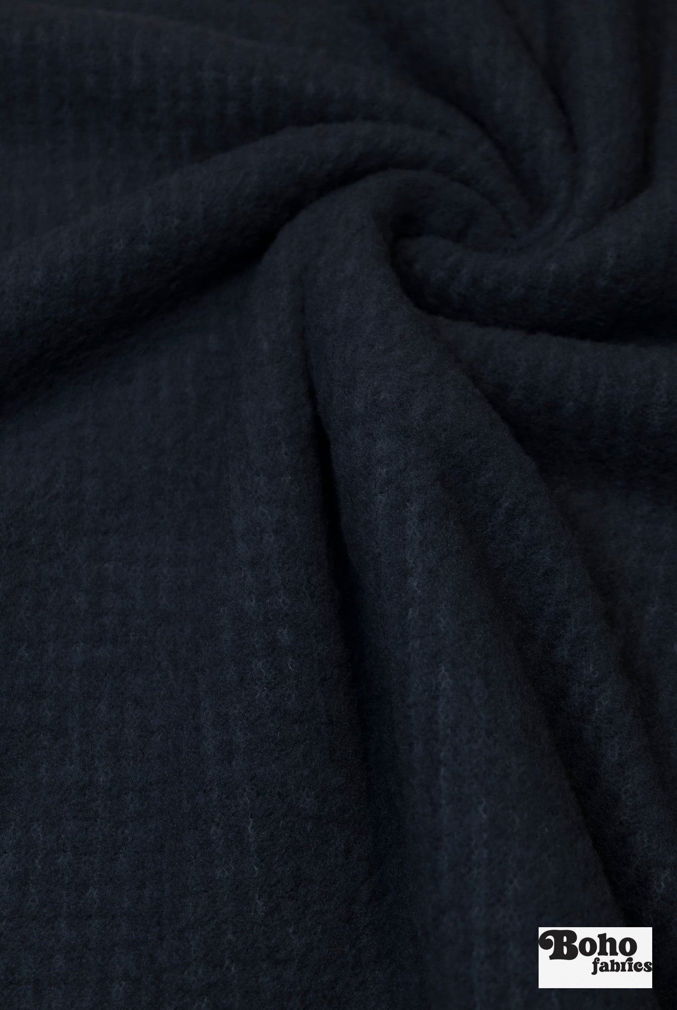 Navy Blue Heather, High Loft Fleece Fabric by Polartec. - Boho Fabrics - Performance Fabrics