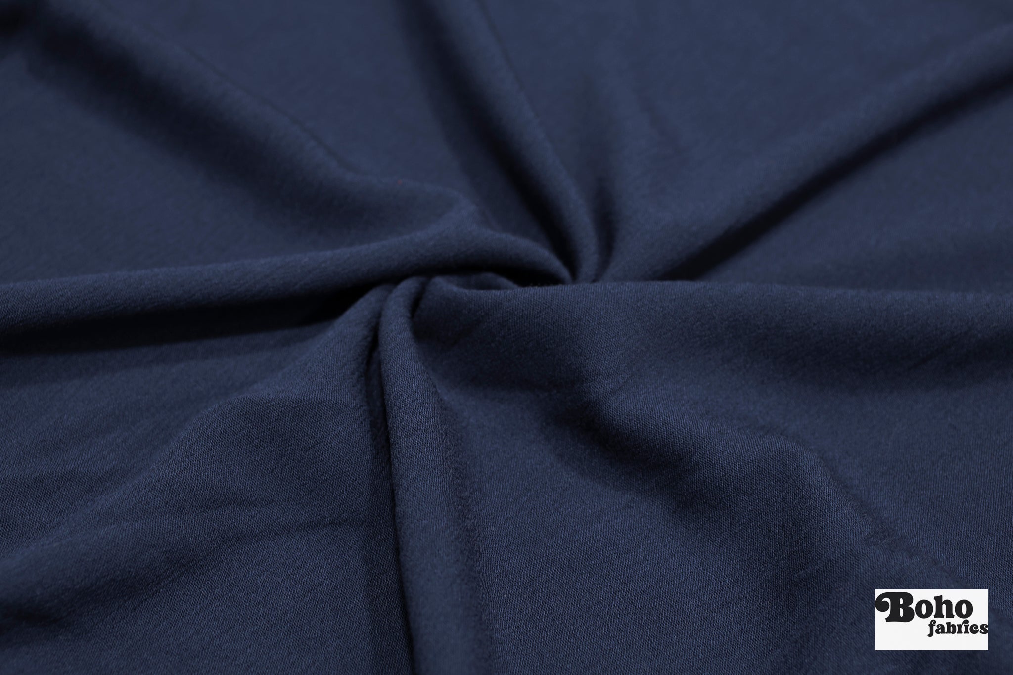 Navy Blue, Rayon Crepe Woven Fabric - Boho Fabrics - Crepe, Woven