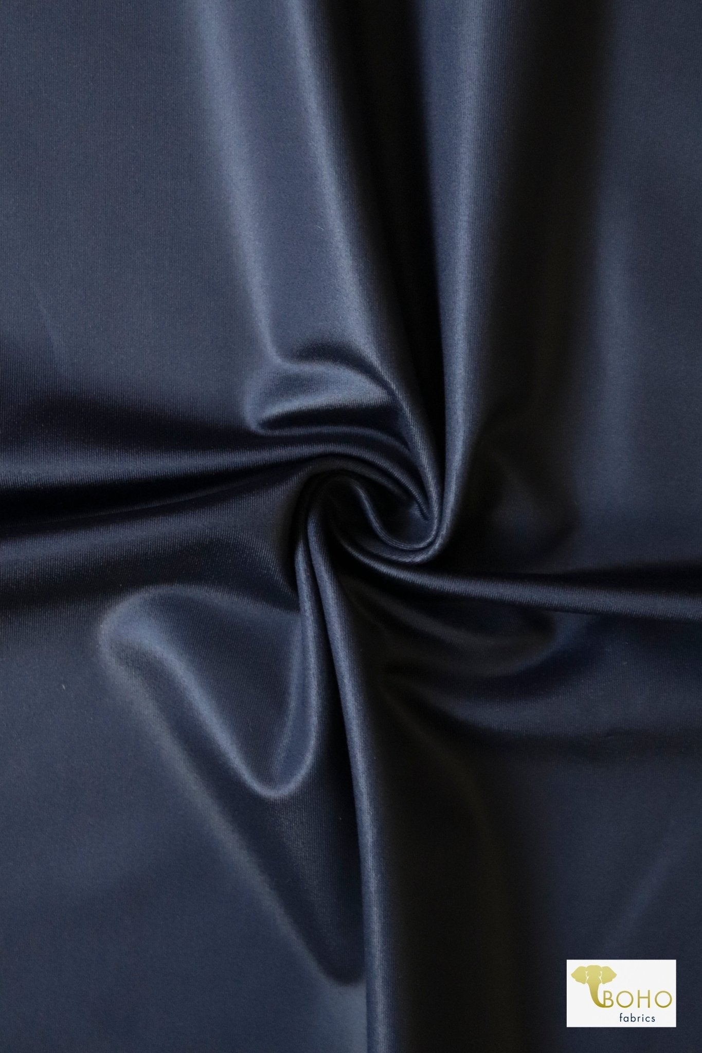 Navy Coated, Athletic Knit - Boho Fabrics