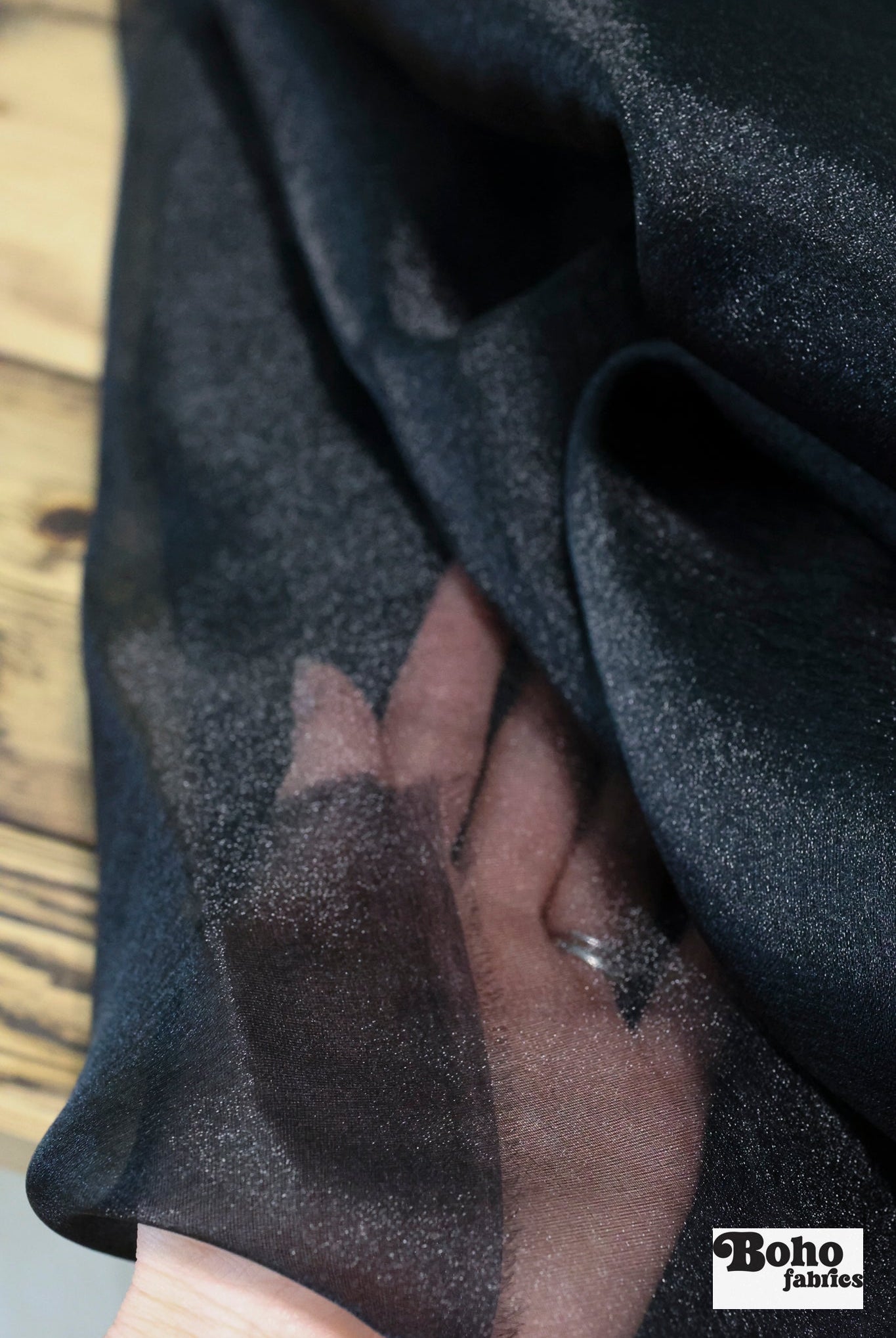 Navy, Organza Shimmer, Woven Fabric - Boho Fabrics - Organza, Woven Fabric