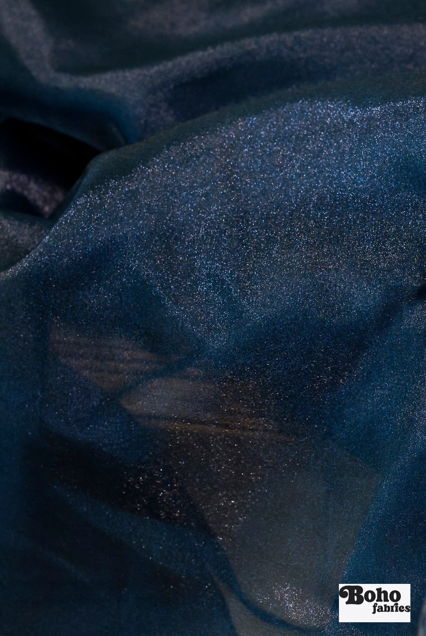 Navy, Organza Shimmer, Woven Fabric - Boho Fabrics - Organza, Woven Fabric