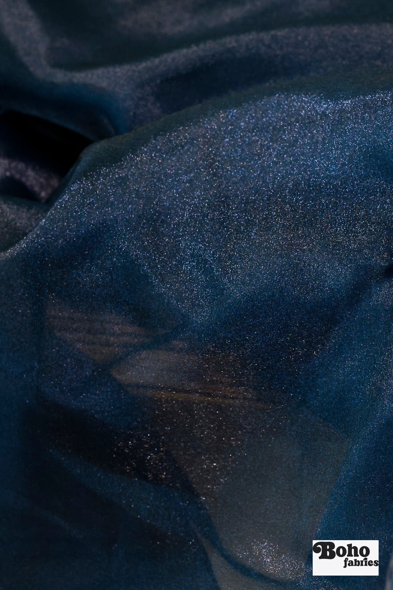 Navy, Organza Shimmer, Woven Fabric - Boho Fabrics - Organza, Woven Fabric