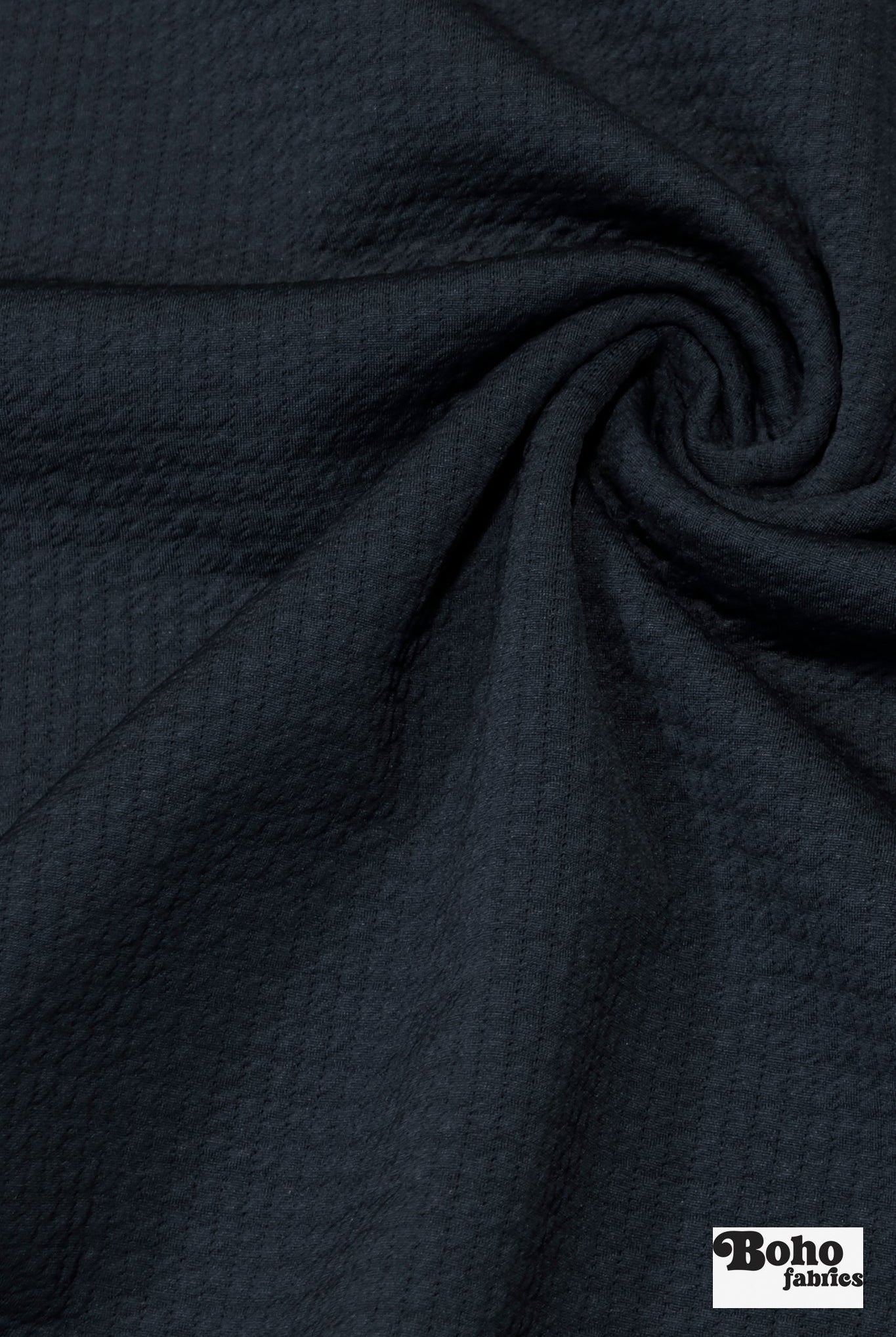 Navy Polartec Power Air. Insulating Eco - Friendly, Performance Knit Fabric - Boho Fabrics - Performance Fabrics