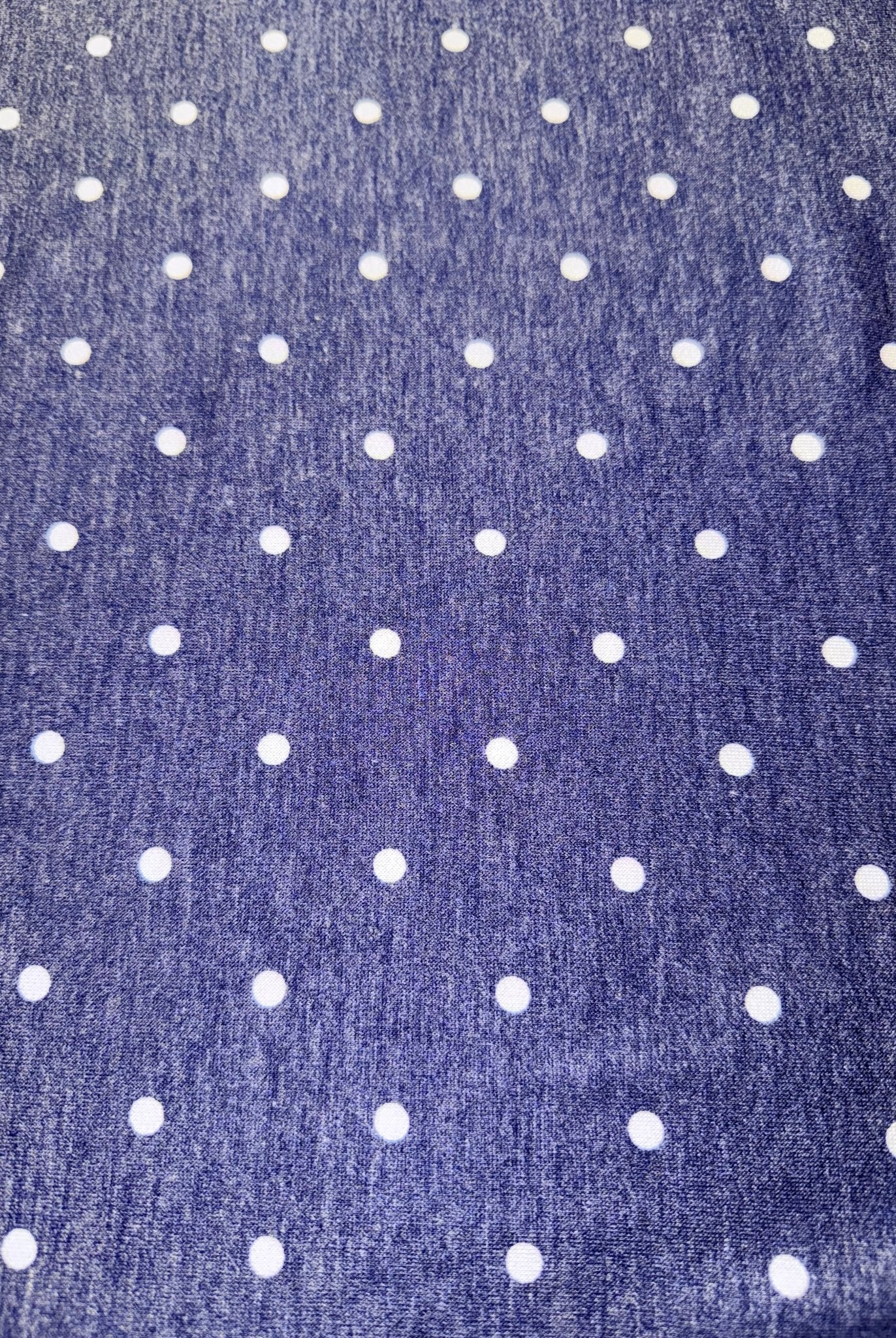 Navy Polka Dots, French Terry Knit Fabric - Boho Fabrics - French Terry Prints, Knit Fabric