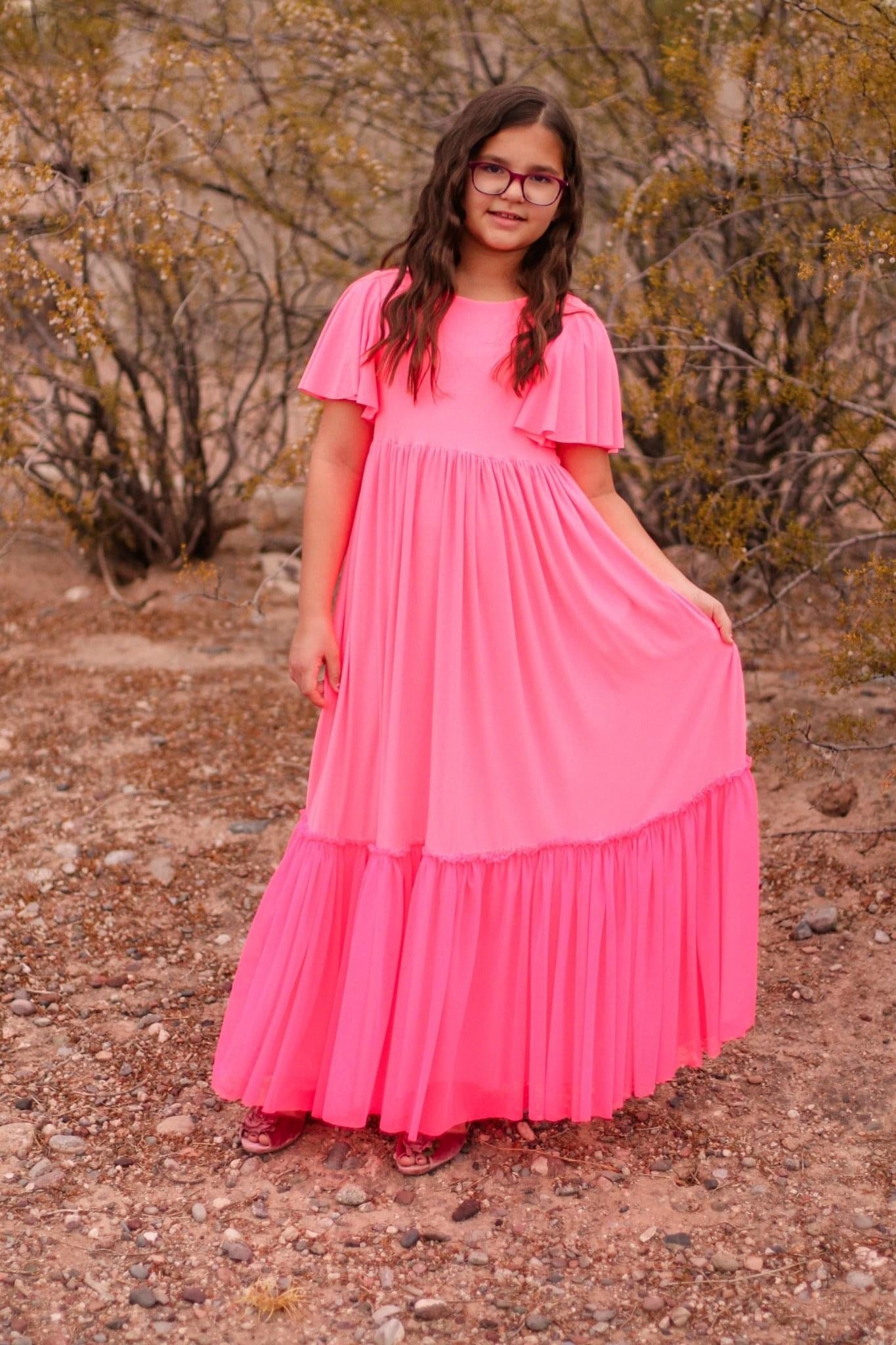 Neon Coral Brushed Poly, Solid - Boho Fabrics