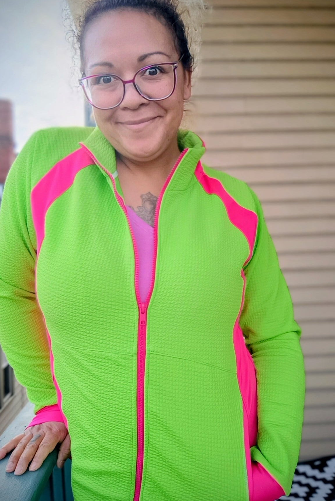 Neon Green, Polartec Power Air. Insulating Performance Knit Fabric - Boho Fabrics - Performance Fabrics