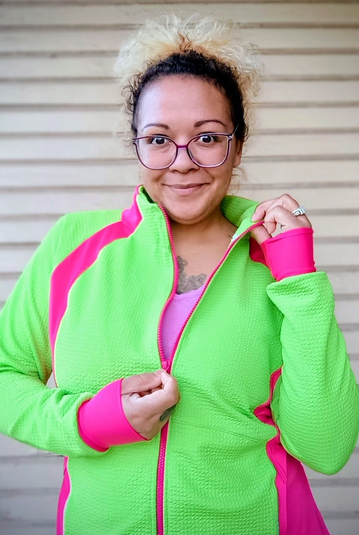 Neon Green, Polartec Power Air. Insulating Performance Knit Fabric - Boho Fabrics - Performance Fabrics