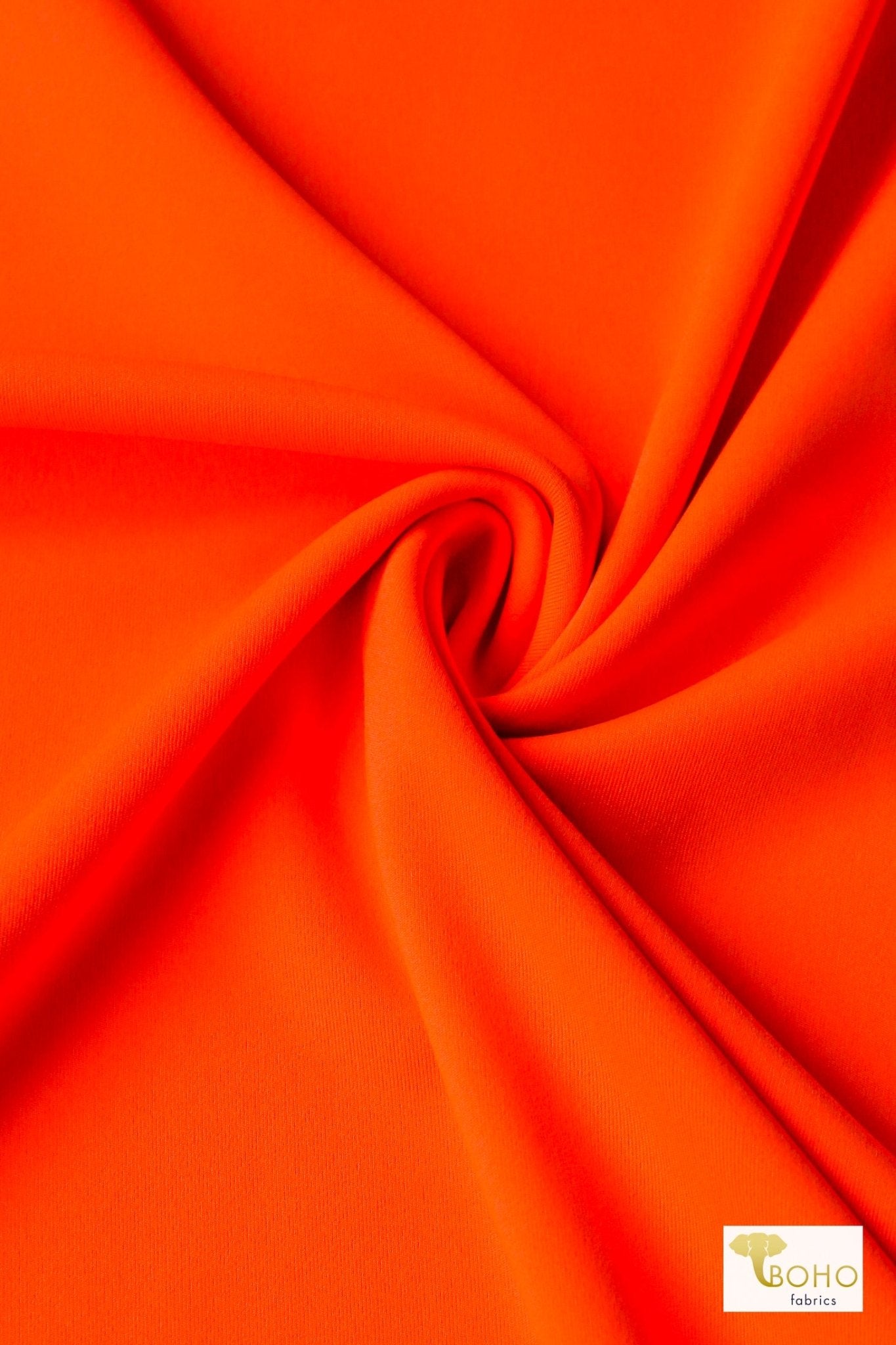 Neon Orange, Brushed Athletic Knit - Boho Fabrics