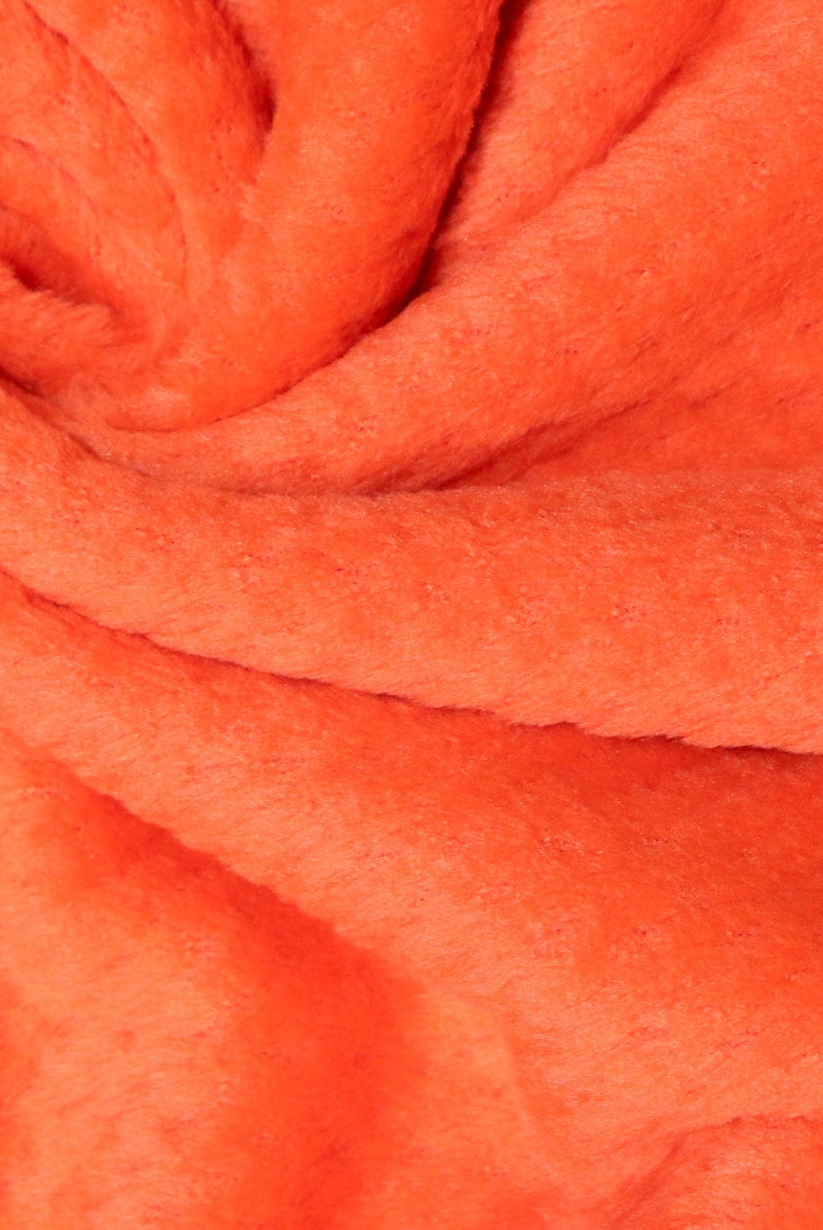 Neon Orange, Textured Midweight High Loft “Honeycomb” Fleece Fabric by Polartec, featuring Recycled Polyester (3) - Boho Fabrics - Performance Fabrics
