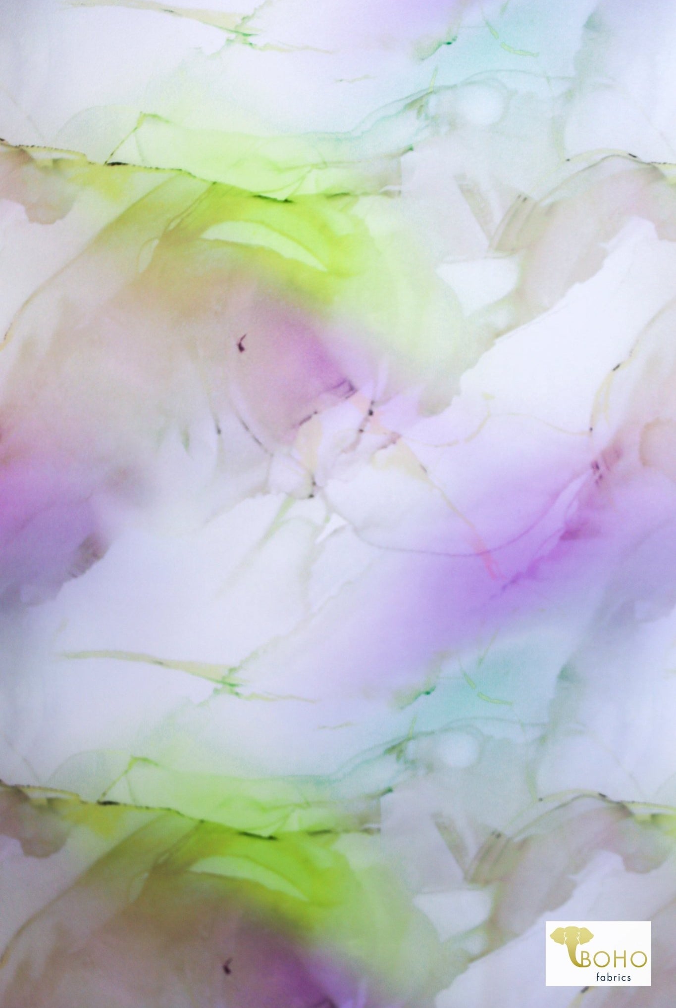 Neon Watercolor Waves, Swim Print Knit Fabric - Boho Fabrics