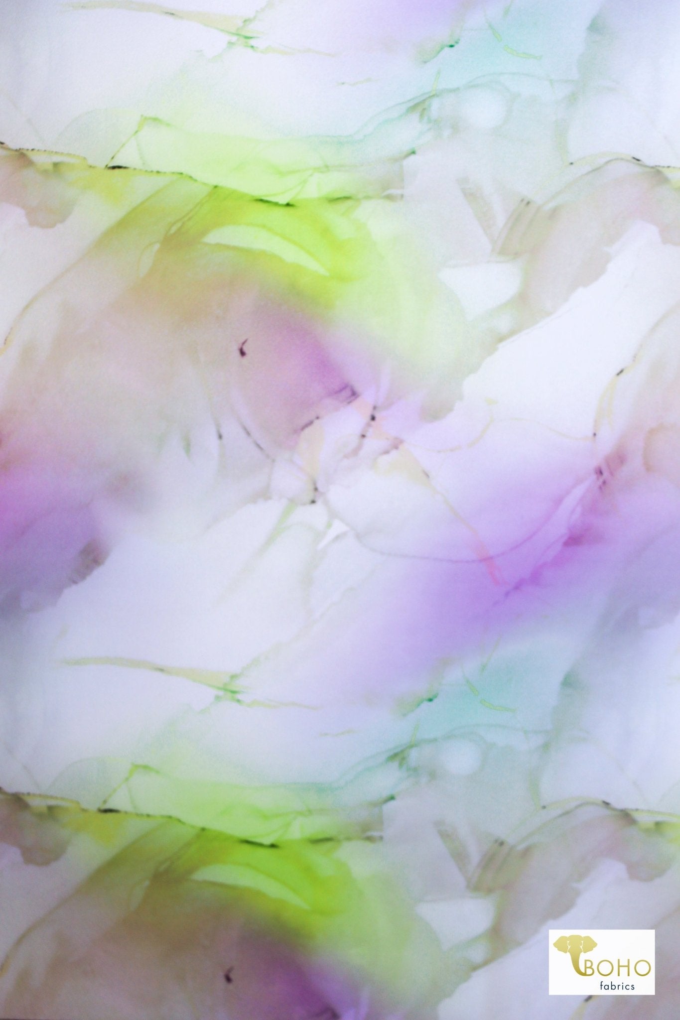 Neon Watercolor Waves, Swim Print Knit Fabric - Boho Fabrics