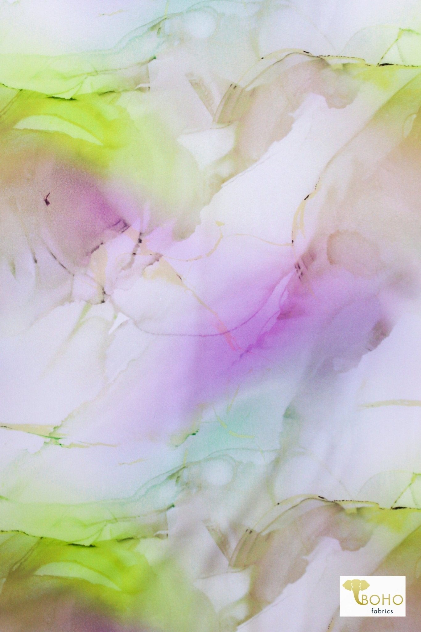 Neon Watercolor Waves, Swim Print Knit Fabric - Boho Fabrics