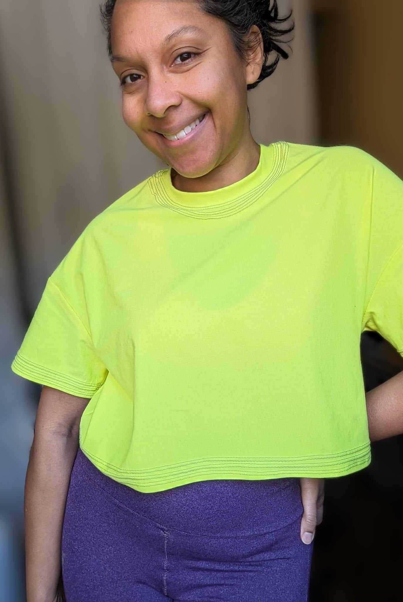 Neon Yellow, Cotton Spandex Knit - Boho Fabrics