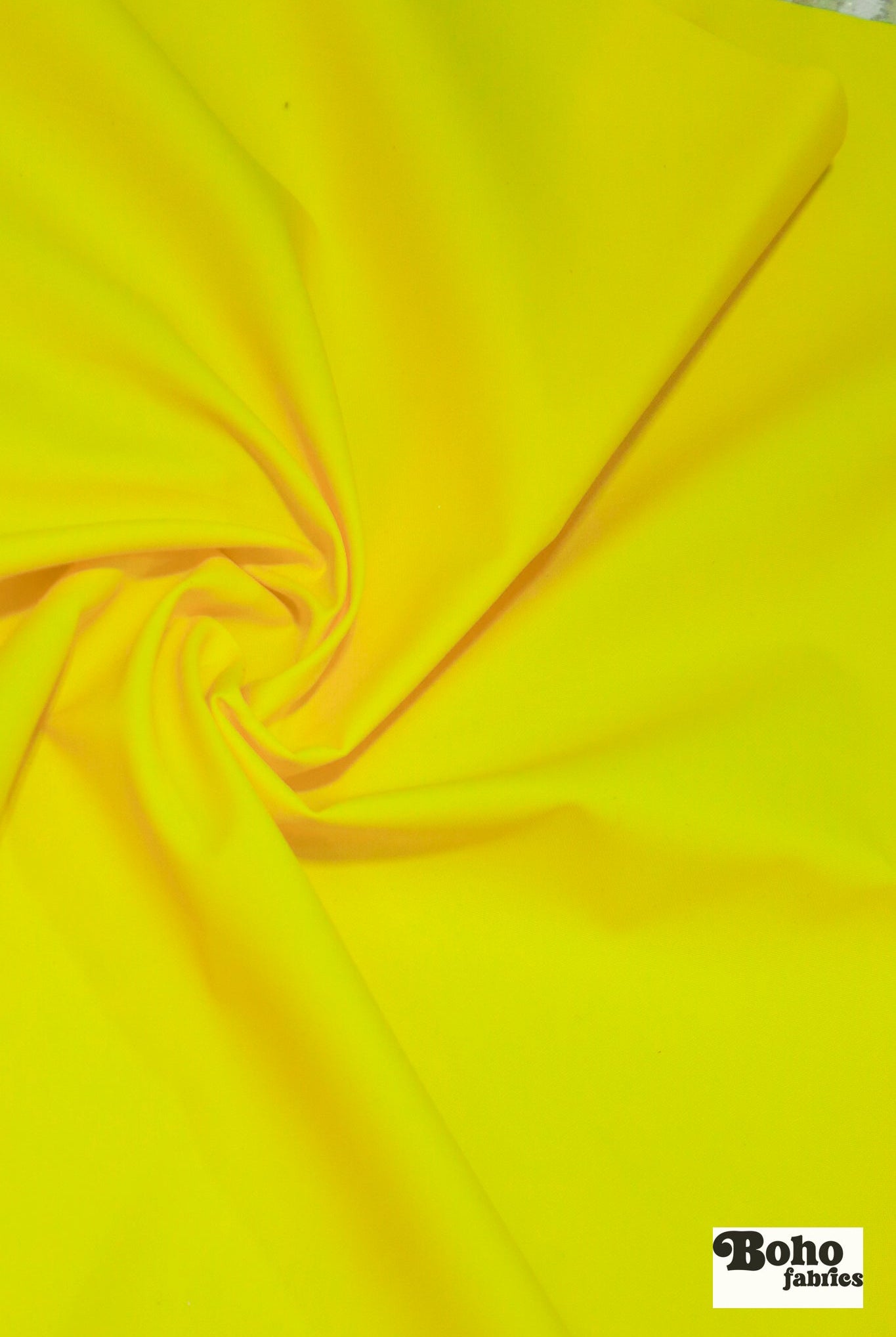Neon Yellow Lightweight Cordura Nylon Fabric — Water - Resistant Designer Deadstock - Boho Fabrics - Performance Fabric, Woven